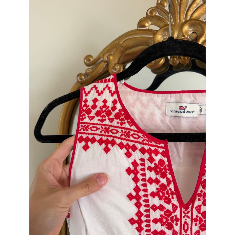 Vineyard Vines White Red Embroidered Maxi
Dress - Picture 6 of 11